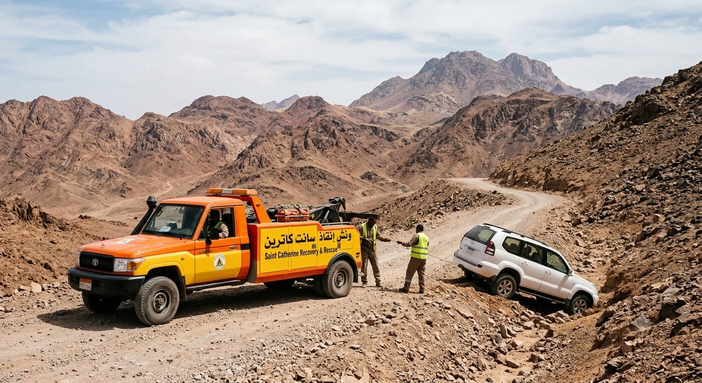 ونش إنقاذ سانت كاترين: دليلك الشامل لخدمة سريعة وآمنة على طرق سيناء الوعرة